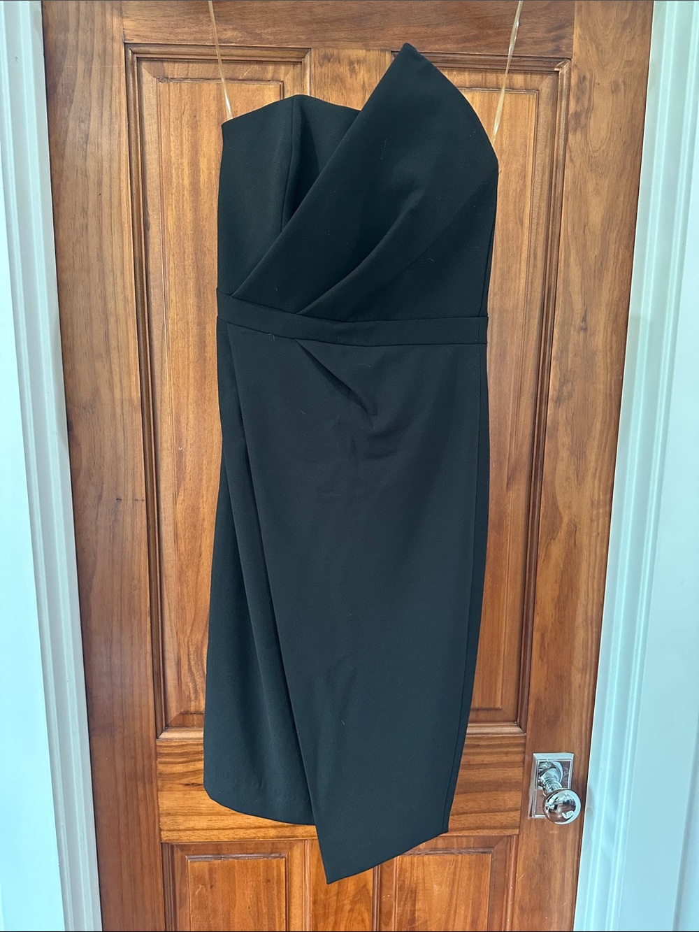 House of CB Black Strapless Asymmetric Uma Dress